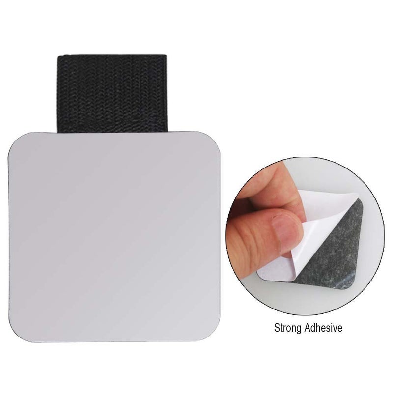 Heqishun Self-Adhesive Pen Holder with Elastic Band Loop 12 Pcs Black Leather Pencil Stylus Loop Holder for Journals, Notebooks, Planner - Image 3